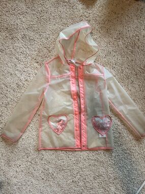 Epic Threads Sheer Rain Jacket with Pink Trim